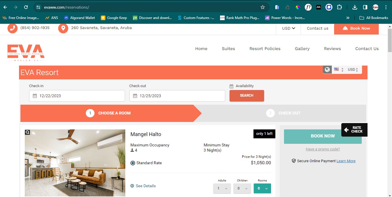 evaww 2 hotel booking website