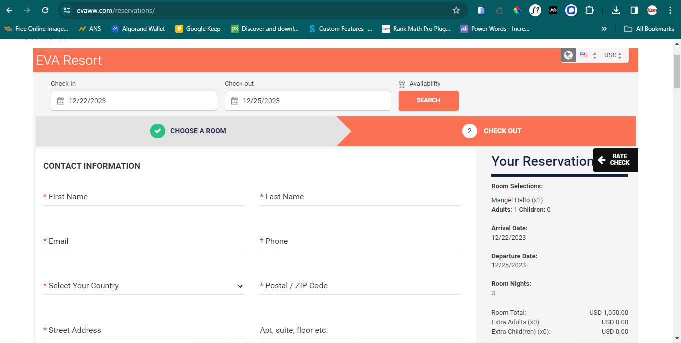 evaww 3 hotel booking website